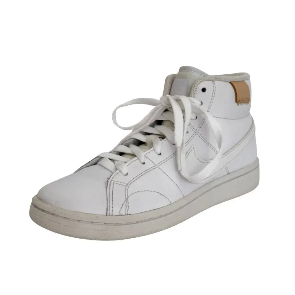 Nike White Leather High Top Sneakers Womens Size 6 Lace Up Casual Shoes